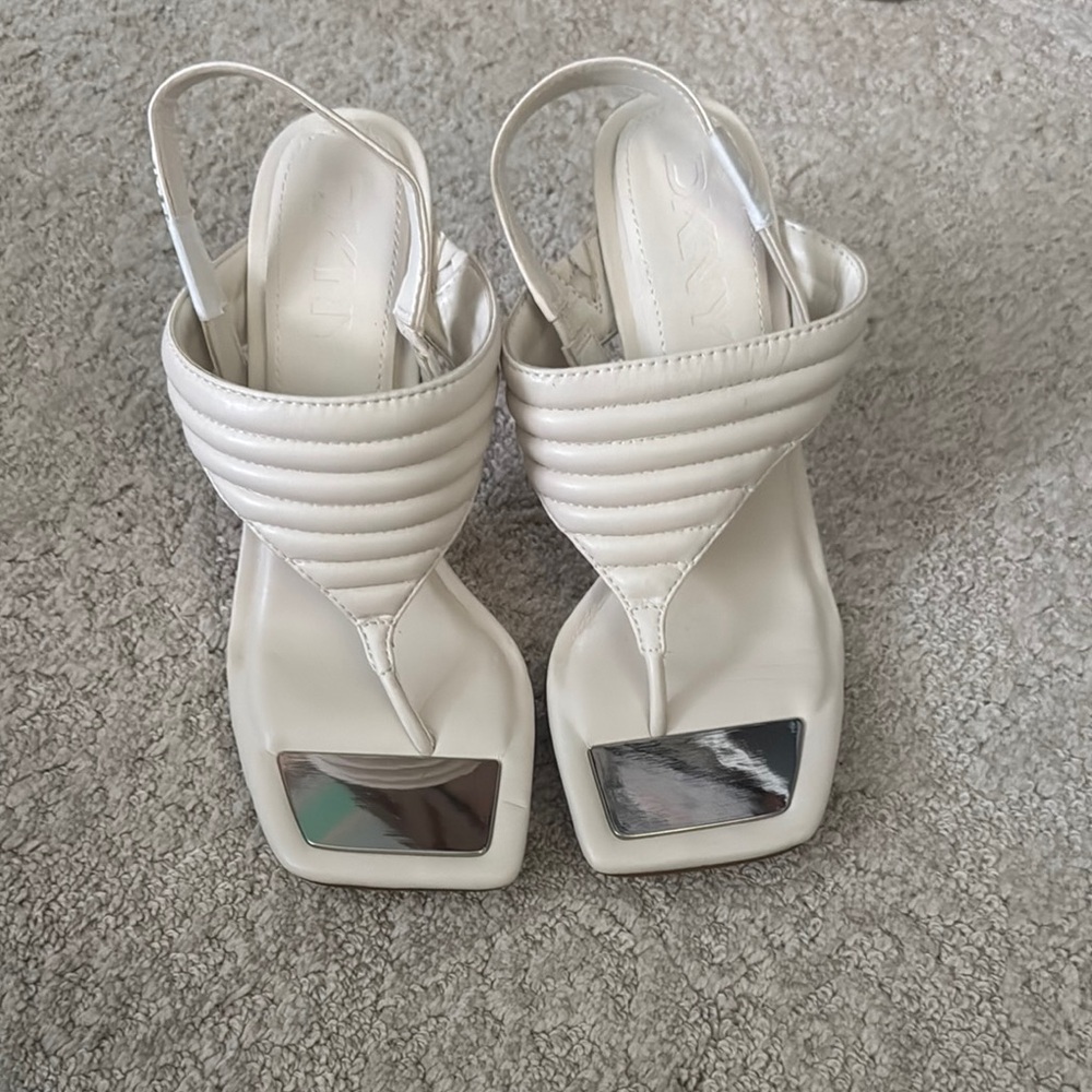 DKNY Cream Quilted Heels. New.
